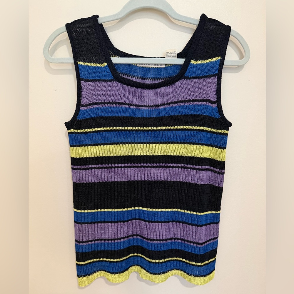 Uniform John Paul Richard Striped Knit Top VTG 90s